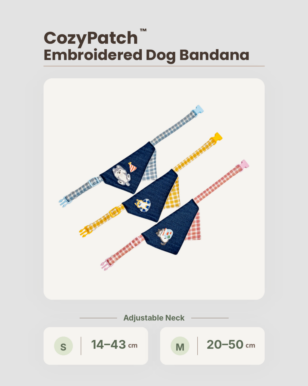 CozyPatch™ Embroidered Dog Bandana